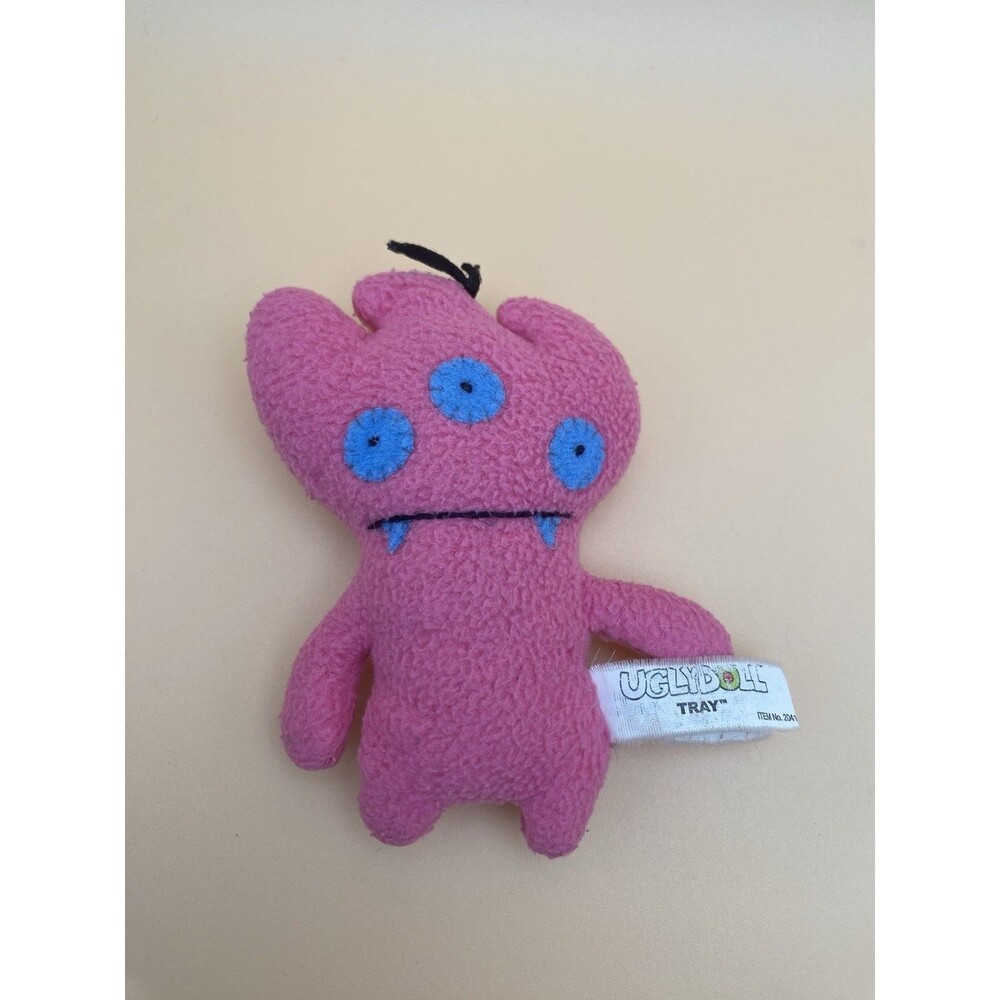 2003 Ugly Doll Tray Pink Blue Eyes 8" Plush Little Uglys Pretty Ugly